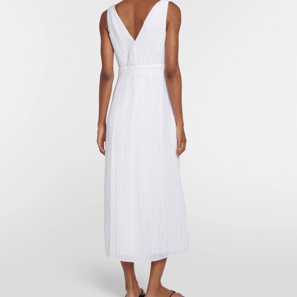 Vince Pleated Double V-Neck Dress - Picture 3 of 10